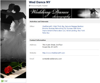 facebook landing page design - weddanceny.com, NJ